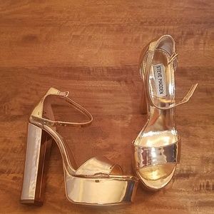 Rose gold disco platform Steve Madden heels